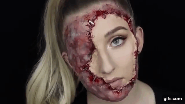 25-gruselige-halloween-makeup-ideen-half-glam