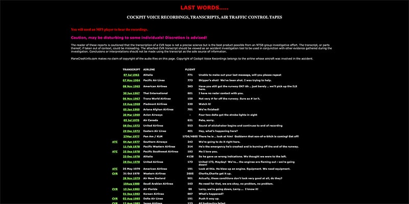Flugzeugabstürze Info