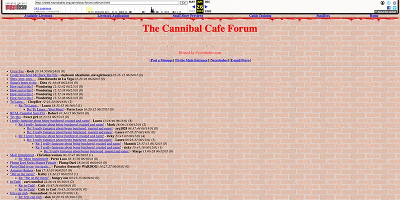 Cannibal Cafe Forum