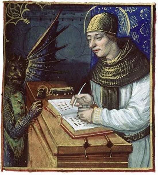 Mönch schreibt Teufelsbibel Codex Gigas